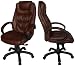 High Back Chocolate Brown Top Grain Leather Swivel