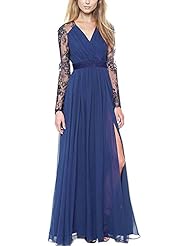 Long Sleeves Cocktail Dots Print Lace Vintage Chiffon/Cotton/Polyester Evening Dress/Prom Dress/Party Dress/Wedding Dress/Maxi Dress 