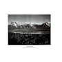 Professionally Framed Ansel Adams Mt Moran Grand Teton Art Print Poster - 16x20 with RichAndFramous Black Wood Frame