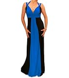 Blue Banana Block Colour Long Evening Dress