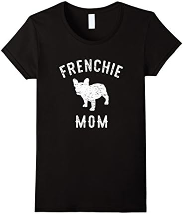 Women's Frenchie Mom French Bulldog T-Shirt  XL Black