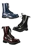 10 Eyelet S/T Blk Leather Calf Boots