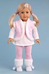 Snowflake - 4 piece outfit includes, leggings, long sleeve tunic, vest and boots - 18 Inch American Girl Doll Clothes