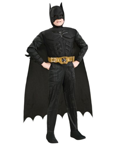Batman Dark Knight Deluxe Muscle Chest Batman Child Costume- Black