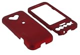 Young Micro Branded HTC T-Mobile G1 Google Cell Phone Rubberize Textured Red Snap-On Case Cover with Removable Swivel Belt Clip Bundled with Screen Protector