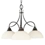 Murray Feiss F1885/3ORB Boulevard Three-Light Small Chandelier, Oil Rubbed Bronze with White Opal Etched Glass Shades