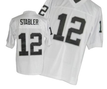 Oakland Raiders #12 Stabler Throwback White Jerseys Authentic Football Jersey Size 48-56 (Please Select the Size When You Order, Can Do Drop Shipping)