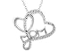 Mom Heart Pendant with Diamond Accent in Sterling Silver with Chain