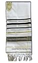 Acrylic Tallit Prayer Shawl Black and Gold 18 X 72