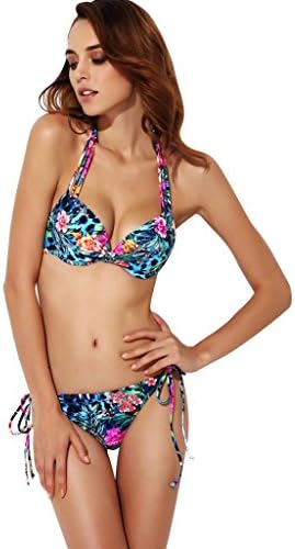 Thr Fille Women's Sexy Mold Cup Degrees Bikini Suit M Printed