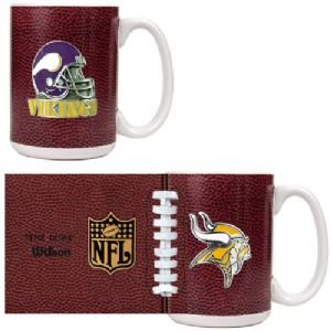 Minnesota Vikings NFL 2pc GameBall Coffee Mug Set - Primary Logo & Helmet Logo