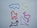Animal Assorted Rubber Band Bracelets 24 Pack. Contains, Cat, Duck, Ostrich, Turtle, Dog, Rhinoceros, and Deer. . Variety of colors, red, blue, yellow, lilac, purple and hot pink