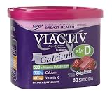 Viactiv Calcium Plus Vit D+K Soft Chews , Raspberry, 60 ct (Pack of 4)