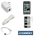 USB Data Cable + USB Car Charger + USB Home Charger + Smoke Soft Silicone Skin Case + Clear Reusable Full LCD Screen Protector for Apple 2nd Generation Iphone 3G Smartphone