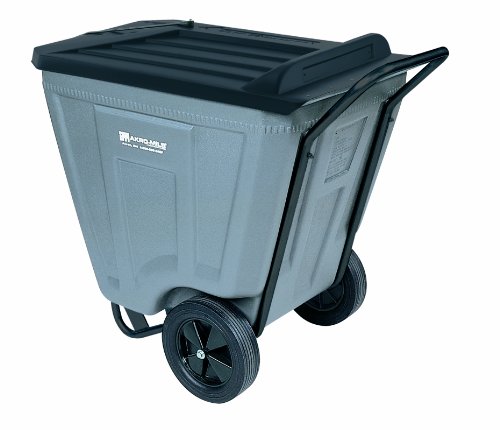 Akro-Mils 76461 30-1/2-Inch W by 48-Inch D by 33-1/2-Inch H 60 Gallon Akro-Cart Medium Duty Plastic Waste Transport Cart with Lid, Grey