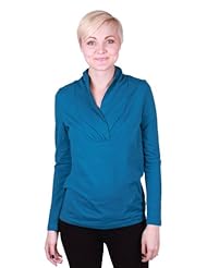 Apparel: Kenneth Cole Reaction Womens Long Sleeve Cross Over Top (Small, Teal)