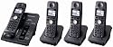 Panasonic KX-TG6054B 5.8 GHz FHSS Expandable Digital Cordless Phone System with 4 Handsets