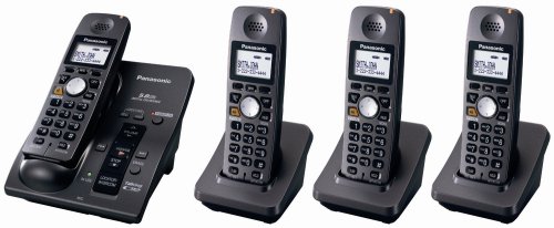 Electronics: Panasonic KX TG6054B 5.8 GHz FHSS Expandable Digital Cordless Phone System with 4 Handsets