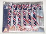 CHICAGO CUBS Team Logo & Colors CANDY CANE CHRISTMAS ORNAMENT SET (6 pack)