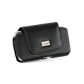 Premium Executive High Quality Leather Pouch Protective Carrying Case cover Holster with Belt Clip for Blackberry Curve 8900 / Blackberry Curve 8300 / Blackberry Curve 8350i / Blackberry 8830 / Blackberry 8800 Series / Blackberry 8820 / Blackberry Bold 9000 / Blackberry Storm 9530 / Blackberry Tour 9630 (Horizontal Leather Pouch Carry Case Black)
