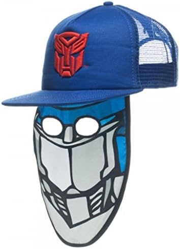 New Transformers Autobots Trucker Snapback Hat Cap w/ Mask Adjustable Adult Sz