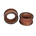 Longbeauty Pair Vintage Brown Natural Wood Hollow Tunnels Ear Plugs Stretcher Gauges 10MM