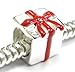 Sterling Silver Enamel Red Christmas Gift Box Bead