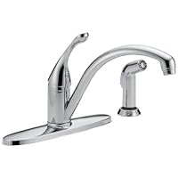Delta Collins 440-WE-DST Single Handle Water-Efficient Kitchen Faucet with Spray, Chrome