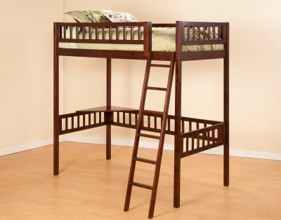 Atlantic Furniture Mission Loft with Corner Workstation in Antique Walnut