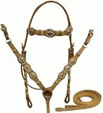 Showman Cross Concho Bridle Breast Strap & Reins Set (S)