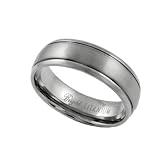 Titanium Comfort Band Ring w/ Polished & Matte Finish
