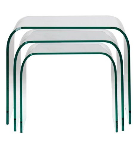 Clear Glass Nest of Tables