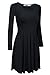Meaneor Women Log Sleeve Casual Scoop Neck Fit and Flare Dress