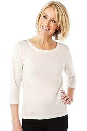 Classic Collection Pure Cotton Scoop Neck Epaulettes Top