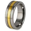 Gold Plated Polished Tungsten Carbide Ring (8.0mm) - Sizes 8 - 13