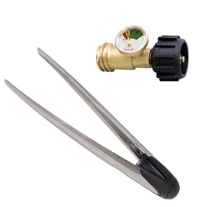 D&B Stainless Steel BBQ Tong With Built in LED Flashlight + GasWatch Propane Level... by 