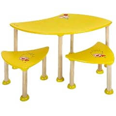 Links 40100120 HANNA Tisch Fun Collection, Gelb, 57x98x50 + 30x40x30 cm, 2 St�hle
