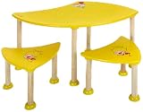 Links 40100120 HANNA Tisch Fun Collection, Gelb, 57x98x50 + 30x40x30 cm, 2 St�hle