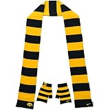 Nike Iowa Hawkeyes Black Ladies Striped Scarf & Glove Set