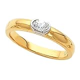 14K Two-Tone Gold Diamond Solitaire Ring - 0.25 Ct.