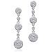 Sophisticated and Chic: Sterling Silver Bridal Style Drop Earrings with CZ Diamond