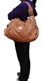 Big Hobo: Double Side Zip NYC Designer HOBO Fashion shoulder purse for women girl handbag fitted with spacious compartment from DG Inspired