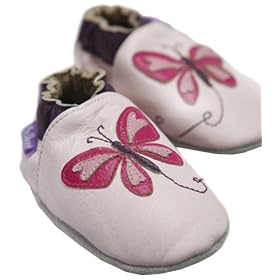 Pre Shoes Soft Leather Baby Shoes Pretty Butterfly Pink (0 - 6 Months)
