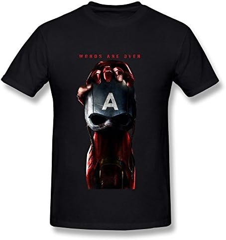 T4MLT Captain America Civil War Iron Man Cotton T Shirt For Men Black