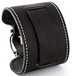 Nemesis #STW-K Wide Black Leather Cuff Wrist Watch Band