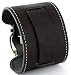 Nemesis #STW-K Wide Black Leather Cuff Wrist Watch Band