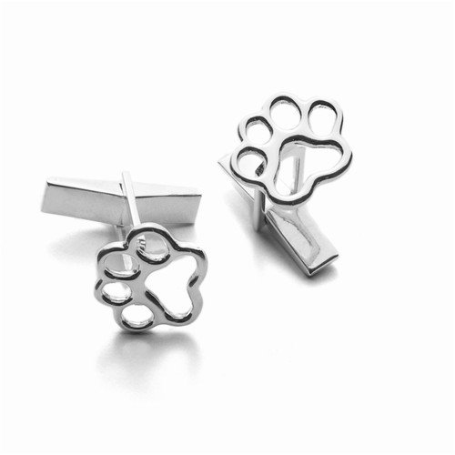 Paw Print Cuff Links Sterling Silver for Dog Lovers and Cat Lovers by Ashley & Co. Paw Print Jewelry