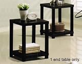 End Table with Bottom Shelf in Black/Brown Finish
