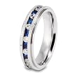 CLOSEOUT! Blue and White CZ Stainless Steel Ring (6mm) - Sizes 8 - 12