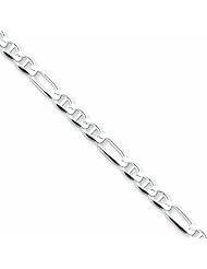 Genuine .925 Sterling Silver 3.75mm Figaro Anchor Chain 18 Inch Length 11 Grams. 100% Satisfaction Guaranteed.